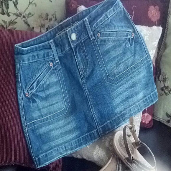 denim mini skirt from aeo