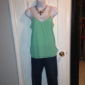 Green oyster color blouse! 100% polyester.