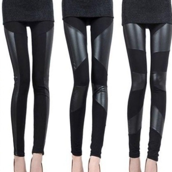 FLASH SALE Leather side stripe leggings. New. - Picture 3 of 3