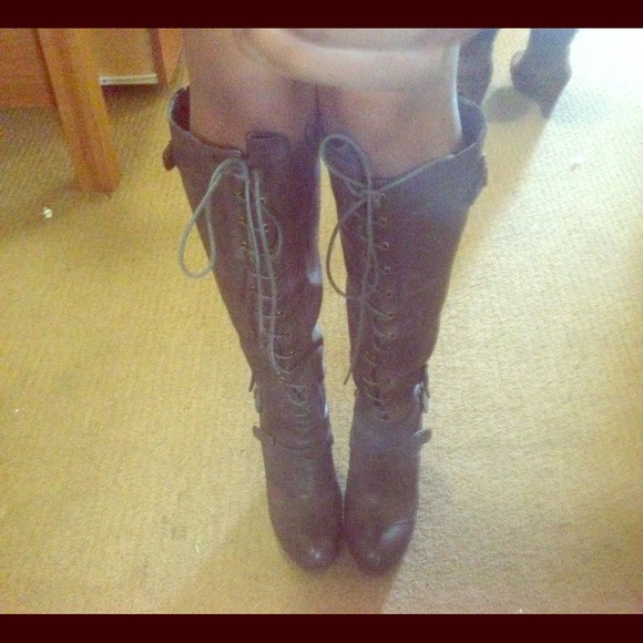Genuine Leather  Brown Knee High Boots 🔥