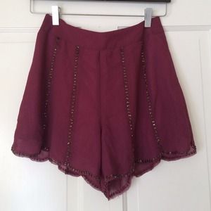 Ark & Co Fuchsia Beaded Shorts
