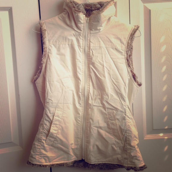 Fur lined cream vest