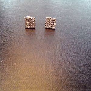 Pave square crystal earring
