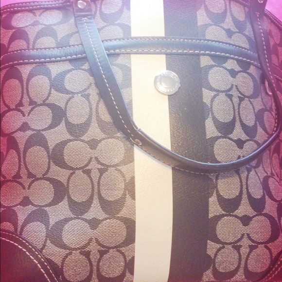 Nice leather like Fabric Coach Purse Authentic