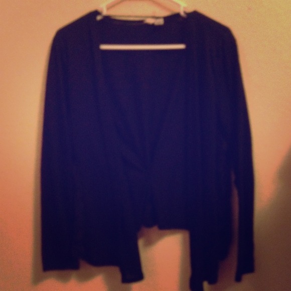 Black open cardigan