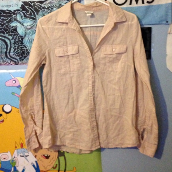 Nude colored button up shirt
