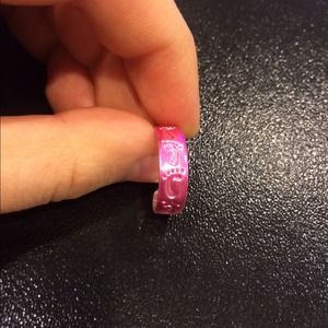 #6.hot pink footprint ring