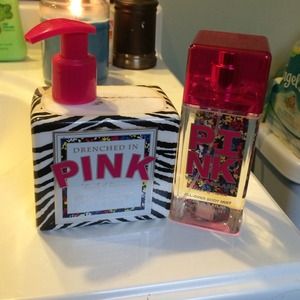 Victoria Secret body mist and body lotion.