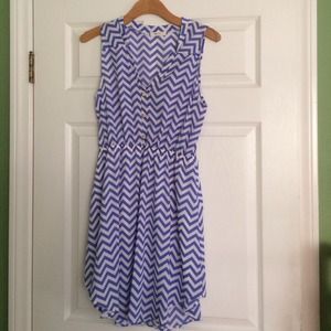 Beautiful Blue Chevron Boutique Dress NWOT Medium