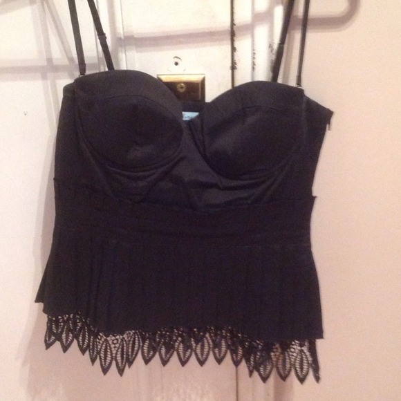 Marciano bustier with crochet peplum top
