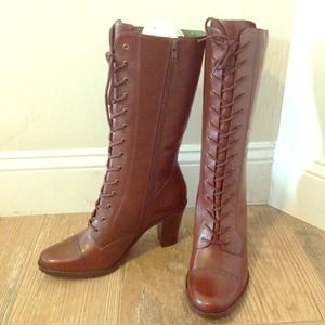 NATURALIZER Brown Leather lace-Up Boots
