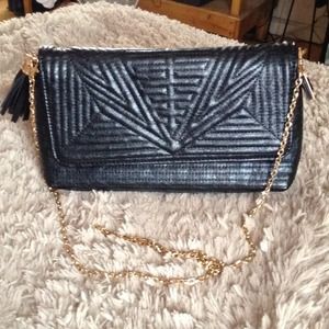 NWOT- Black Crossbody Bag with Gold Chain