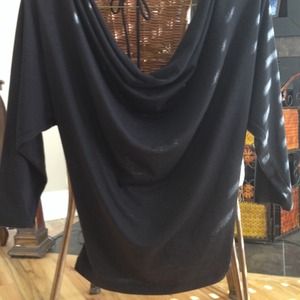 Jr. Charlotte Russe Black Top with tie @ neck