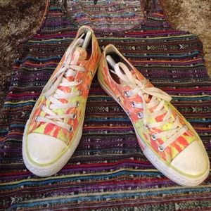 Neon yellow & orange converse