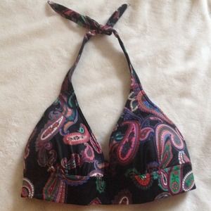 VS Push-up Halter Top Black Paisley L/G