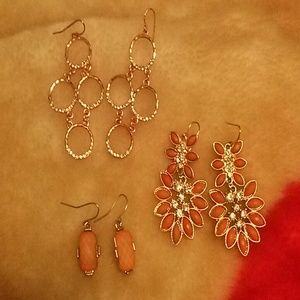 Orange and bronze earring sets