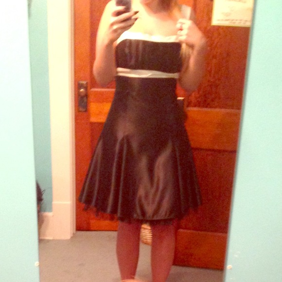 Black and off white formal dress