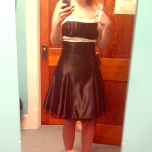 Black and off white formal dress