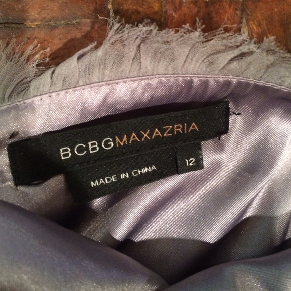 Grey chiffon sweetheart neck dress with beading - Picture 4 of 4