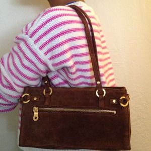 Brown suede purse