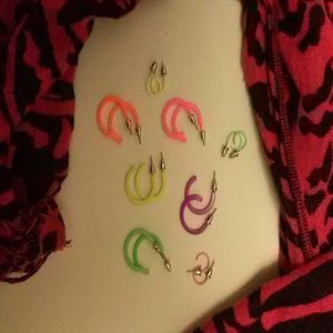 Medium and small half hoop earring sets