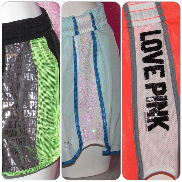 Three Victoria's Secret bling workout shorts
