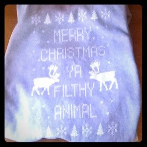 Merry Christmas Ya Filthy Animal slouchy sweater