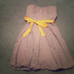Summer stripped strapless dress💐