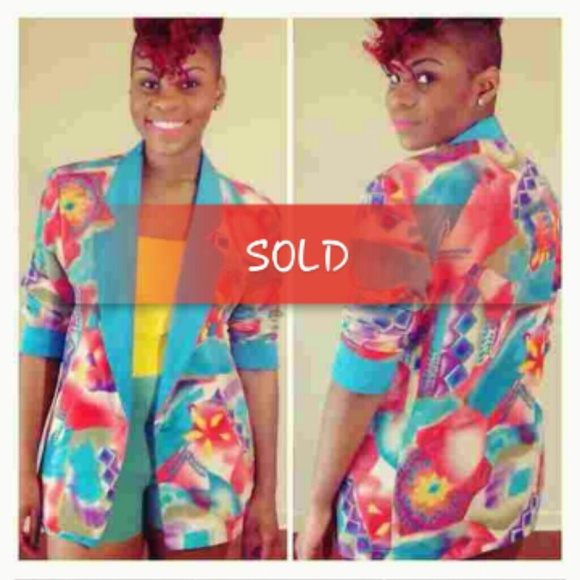 ??New Item?? Abstract Bright Colors Blazer