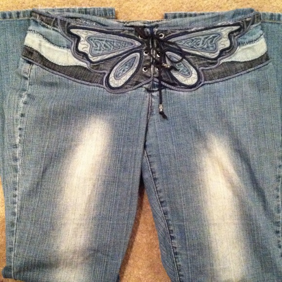 Butterfly design jeans