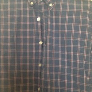 Vintage blue and light red j.crew button up