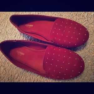 Burgundy flats