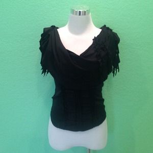 💥REDUCED💥 Bebe Beautiful Black Silk Shirt