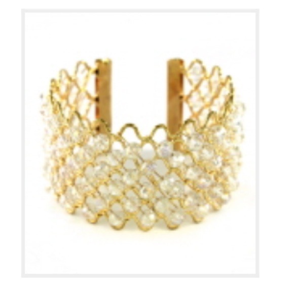 Fashion Beaded Gold Cuff - Picture 2 of 2