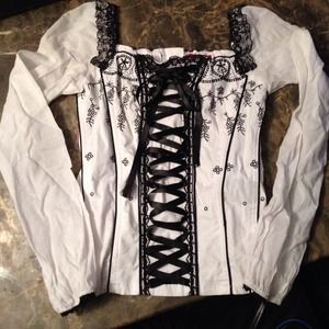 Gorgeous black and white corset top size Sm