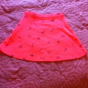 Highlighter orange skater math skirt s