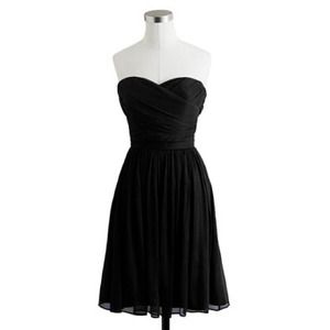JCrew Arabelle Black Silk Chiffon party dress