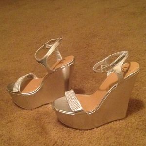 WORN ONCE!! Wedge heels.
