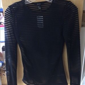 Mesh long sleeve allusion top