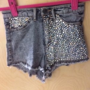 Bejeweled high waisted shorts