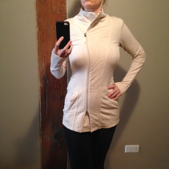 Cream North Face yoga jacket