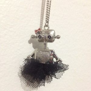 Cute robot in tutu necklace