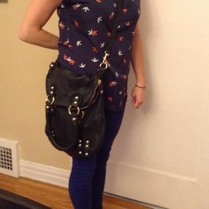 Linea pelle messenger leather great bag!