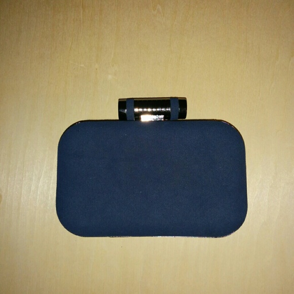 Sued & Gunmetal Clutch