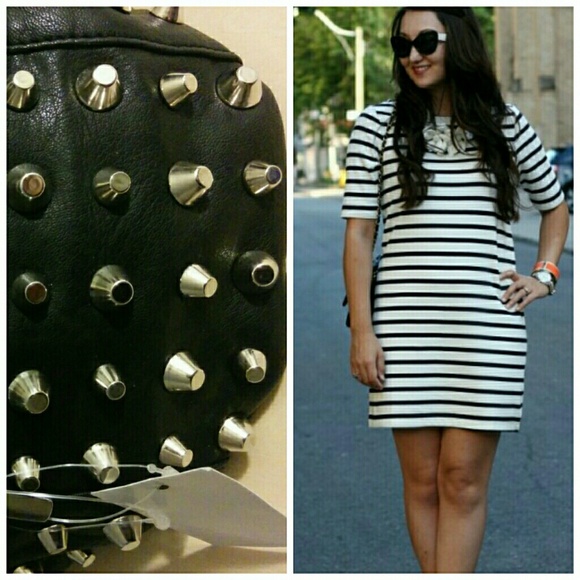BUNDLED-Stripe GAP Dress & Stud Leather Fanny Pack