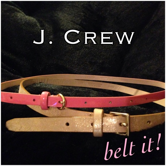 J. Crew Pink & Gold Skinny Belt Bundle