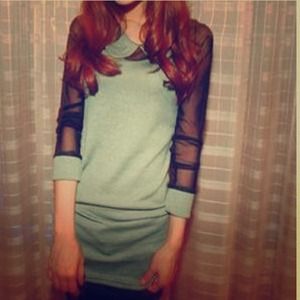 Peter pan collar sheer
