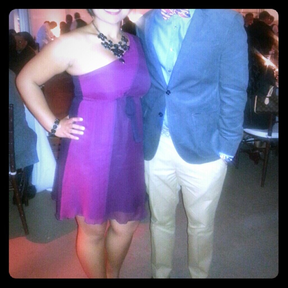 One shoulder PURPLE dress