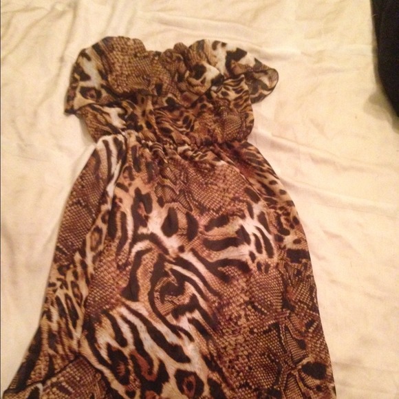 Leopard high low dress