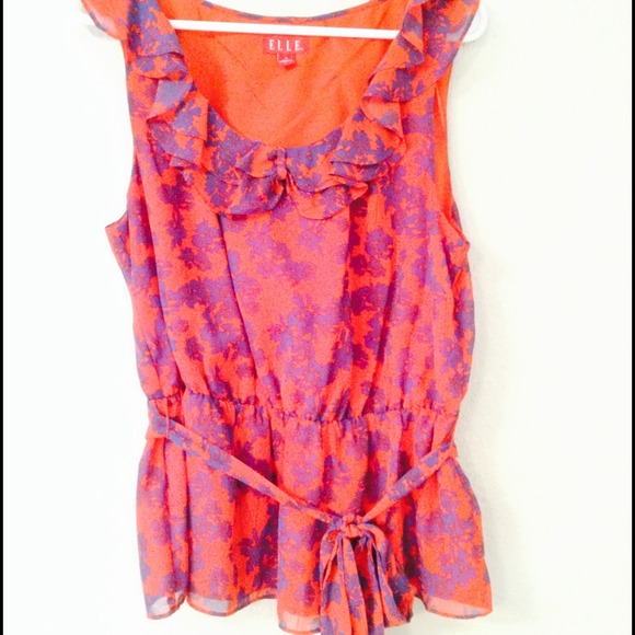 ELLE Vibrant Peplum-Style Spring Top - Picture 1 of 2